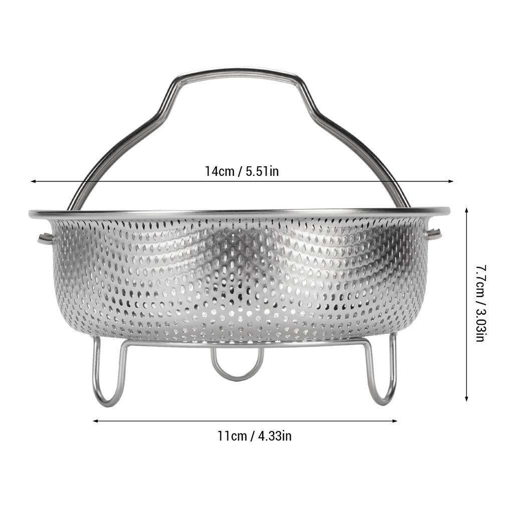 Steam Basket with Foldable Handle 304 Stainless Steel Multifunctional Colander Steam Insert for Electric Rice Cooker Pot