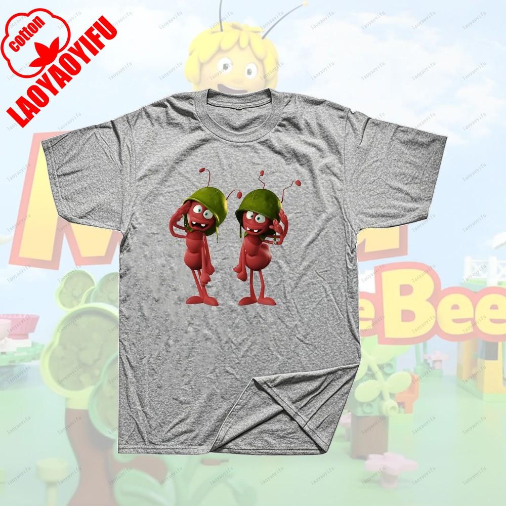 Maya The Bee Movie Cartoon Character T-shirts Maya The Bee Movie Kawaii Cartoons T Shirt Summer Breathable Camisetas