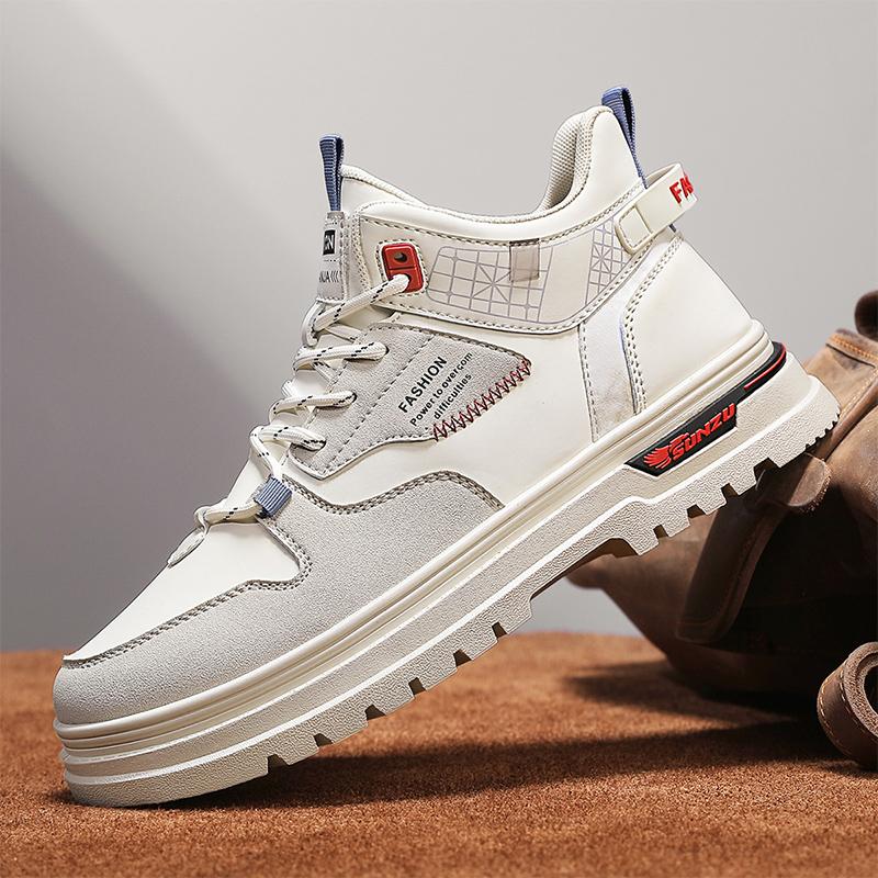 Neue Herren Klassische Herbst- und Wintermode High-Top Dicke Sohle Skateboard-Schuhe Bequeme Weiche Sohle Basketball Sneaker