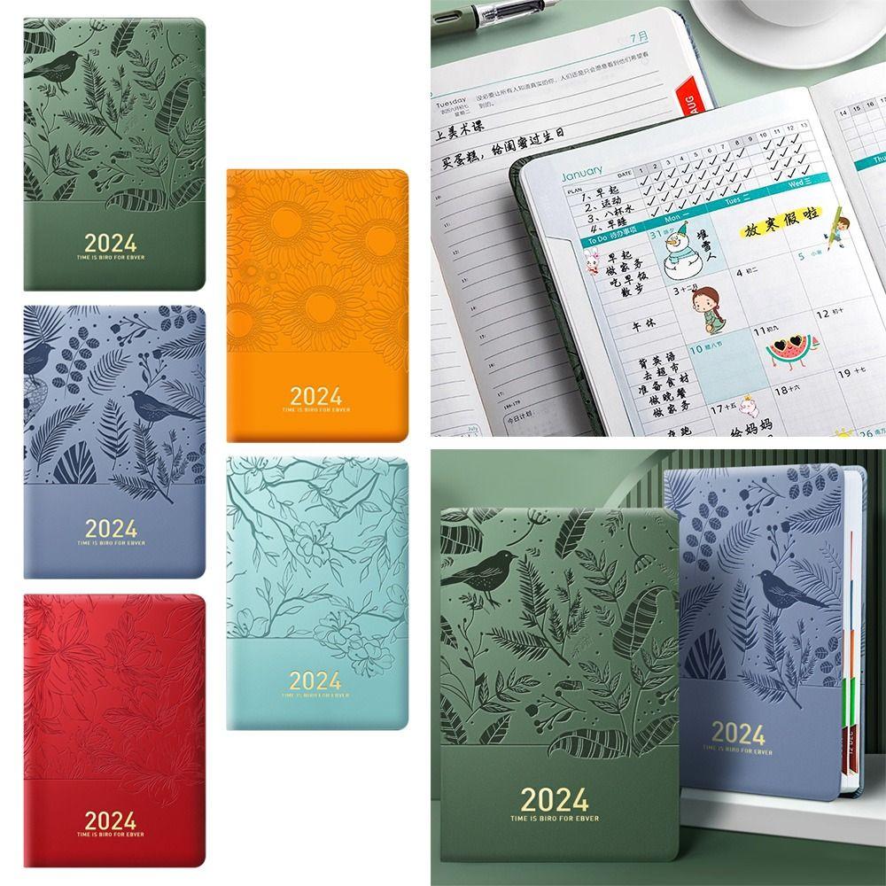 

Канцелярские товары Книга повестки дня на 2024 год Из искусственной кожи Дни Еженедельный блокнот Модный календарь Книга