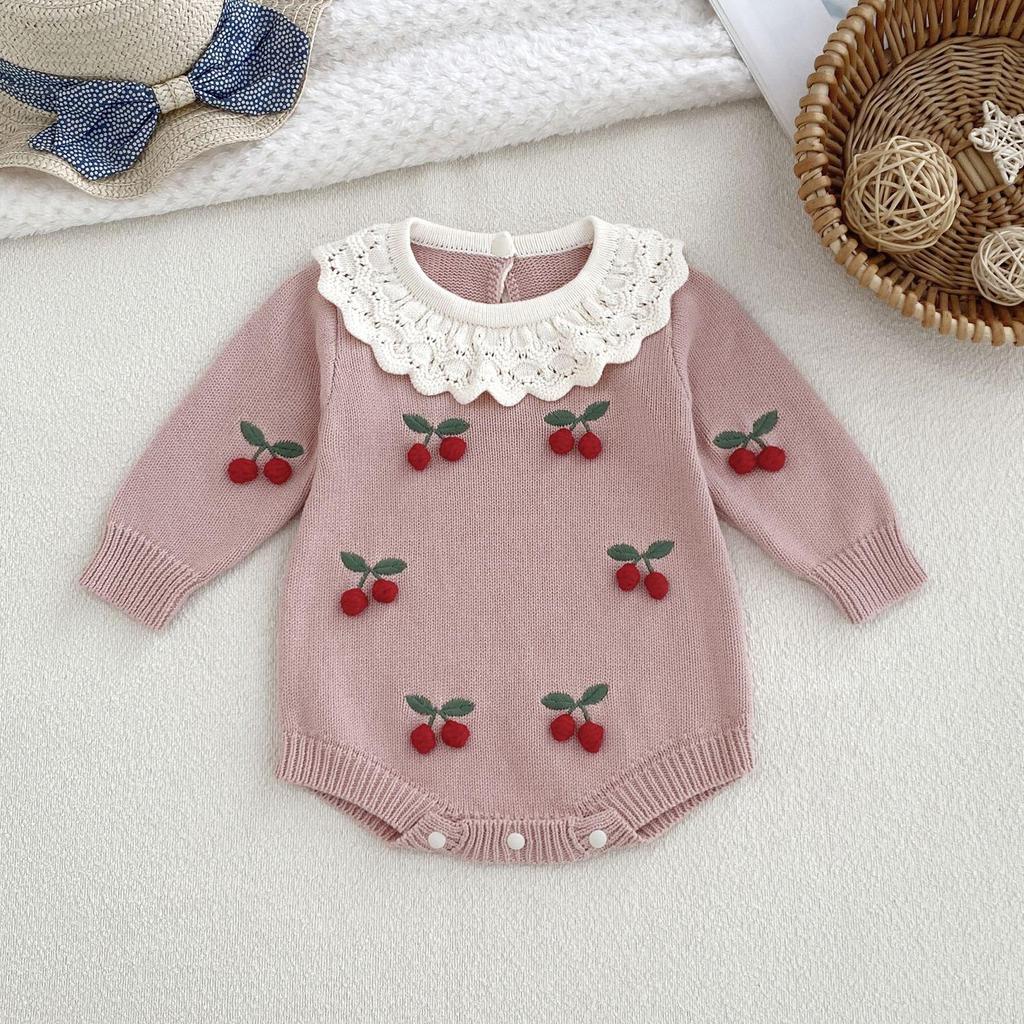 Personalized Pure Cotton Knitted Baby Girl Sweater & Cardigan Set with Logo Printing