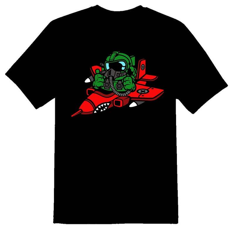 Pilot fighter cartoon character Tee Shirt 110