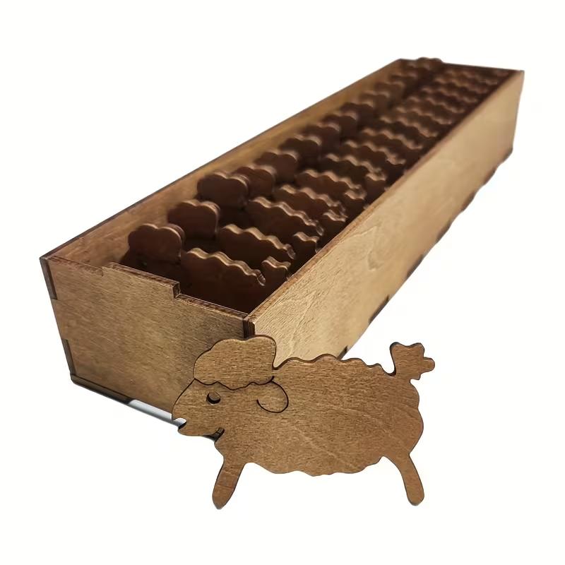 1set Wooden Rabbit Spool Set with Stand | Sheep and Cat Design Thread Organizer Box for Embroidery and Sewing Supplies Storage