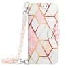 For Xiaomi Redmi Note 12 5G (China)/(Global)/Poco X5 5G Leather Case with Shoulder Strap Marble Pattern Phone Cover
