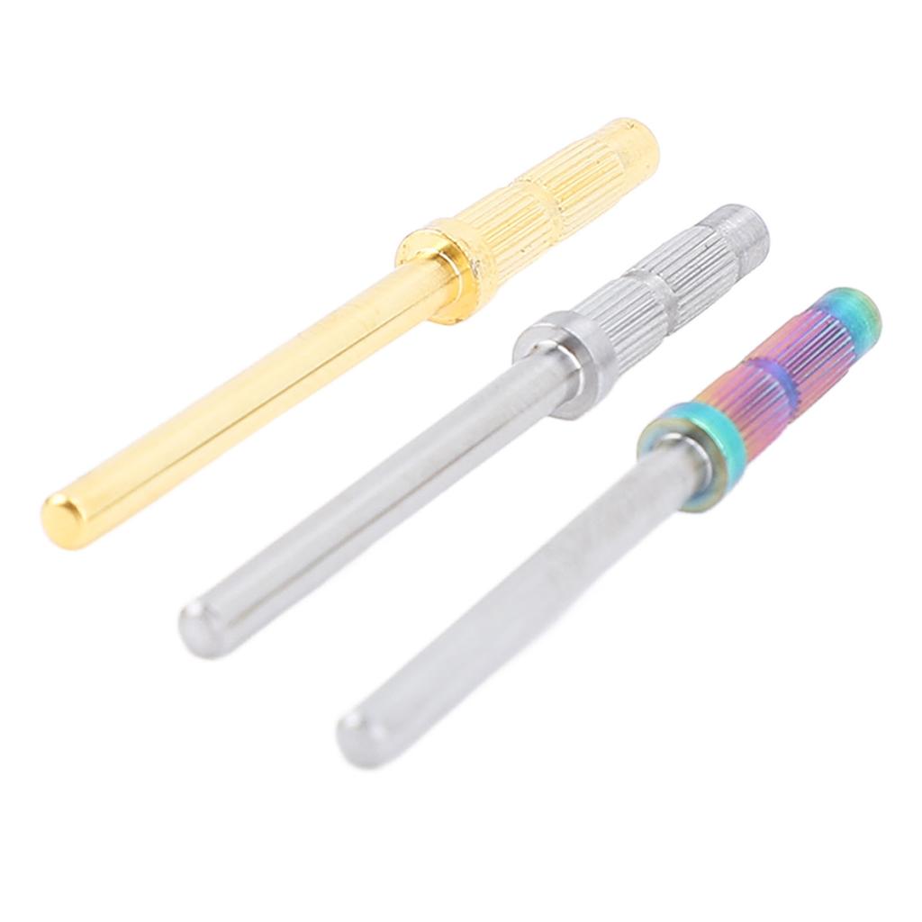 3pcs 3mm Nail Mandrel Stainless Steel Manicure Pedicure Mandrel Rods Sanding Bands Shaft