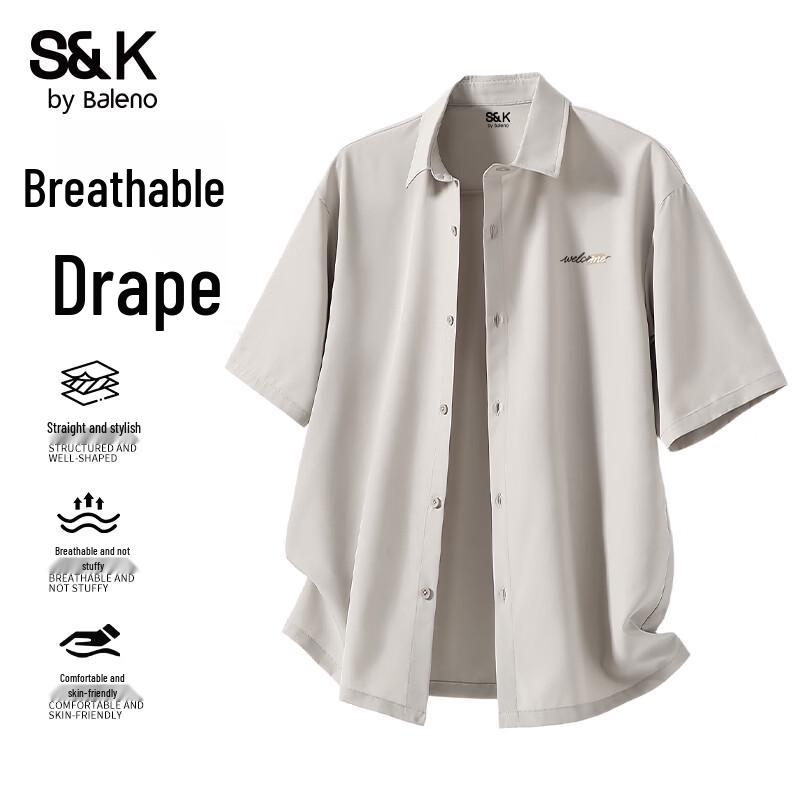 

Baleno S&K Series Men s Short Sleeve Ice-Feel Breathable Shirt M