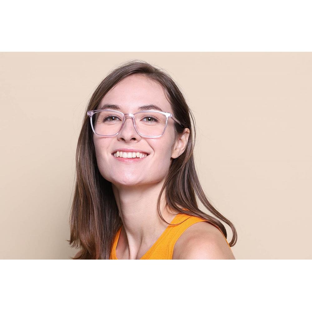 Full Rim Square Transparent Purple Smartbuy Collection Leonidas Cp124d Fashion Unisex Eyeglasses