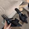 Fashion Big Size 43 Elegant Women Heeled Sandals Shoes Female Pointed Toe Footwear Fashion Butterfly-Knot Ladies Heels Sandals Shoes