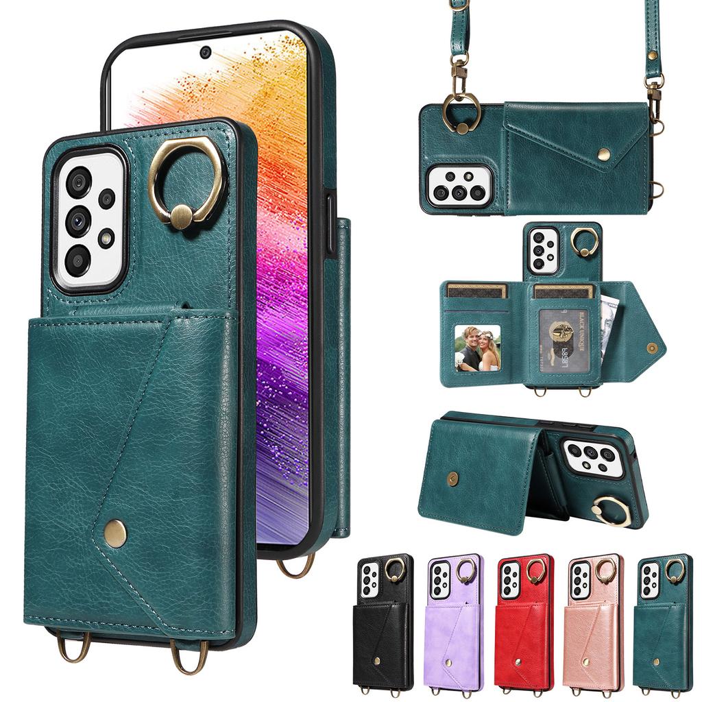 Shoulder Bag Design Card Holder Slots Ring Bracket Cover Phone Case for Samsung Galaxy S22,S23,S24,A12,A13,A14,A15,A52,A72,A22,A32,A33,A53,A73,A23...