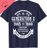 Vintage Generation X 1965 1980 Genxers Sarcastic Tshirt Streetwear Clothing Cotton Unisexs Tshirts Camiseta Hombre