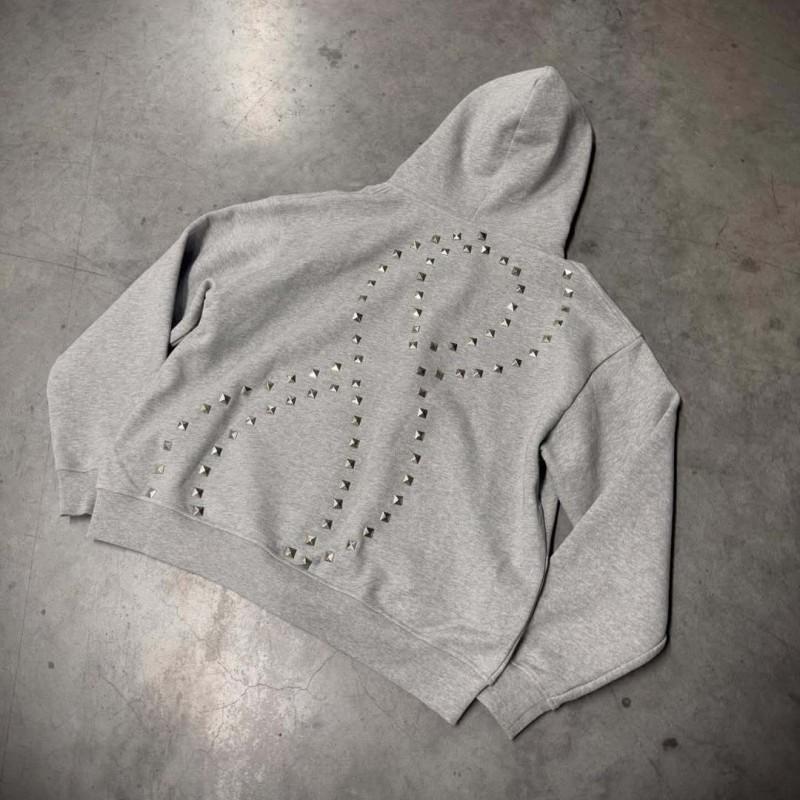 2026 Streetwear Hooded Cardigan Sweatshirt Long Sleeve Teens