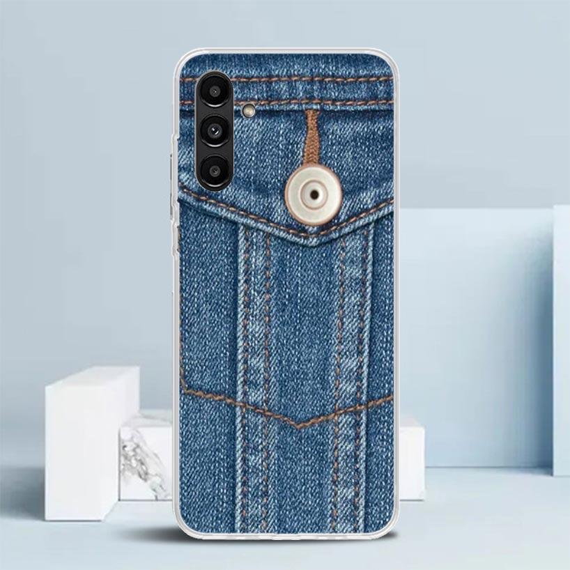 Jeans Cowboy Denim Printed Phone Case For Samsung Galaxy A17 A37 A57 A16 A15 A14 A13 A56 A55 A54 A53 A36 A35 A34 A33 A26 A25 A24