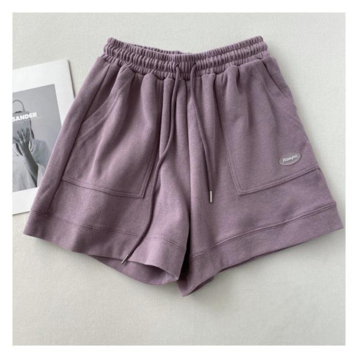 Women's Comfortable Loose Wide-legged Drawstring A Pants Slim Waist Slim Fit Casual Home Versatile Sports Shorts
