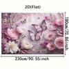 2D Bridal Shower Backdrop, Elegant Pink Floral & Butterfly Banner