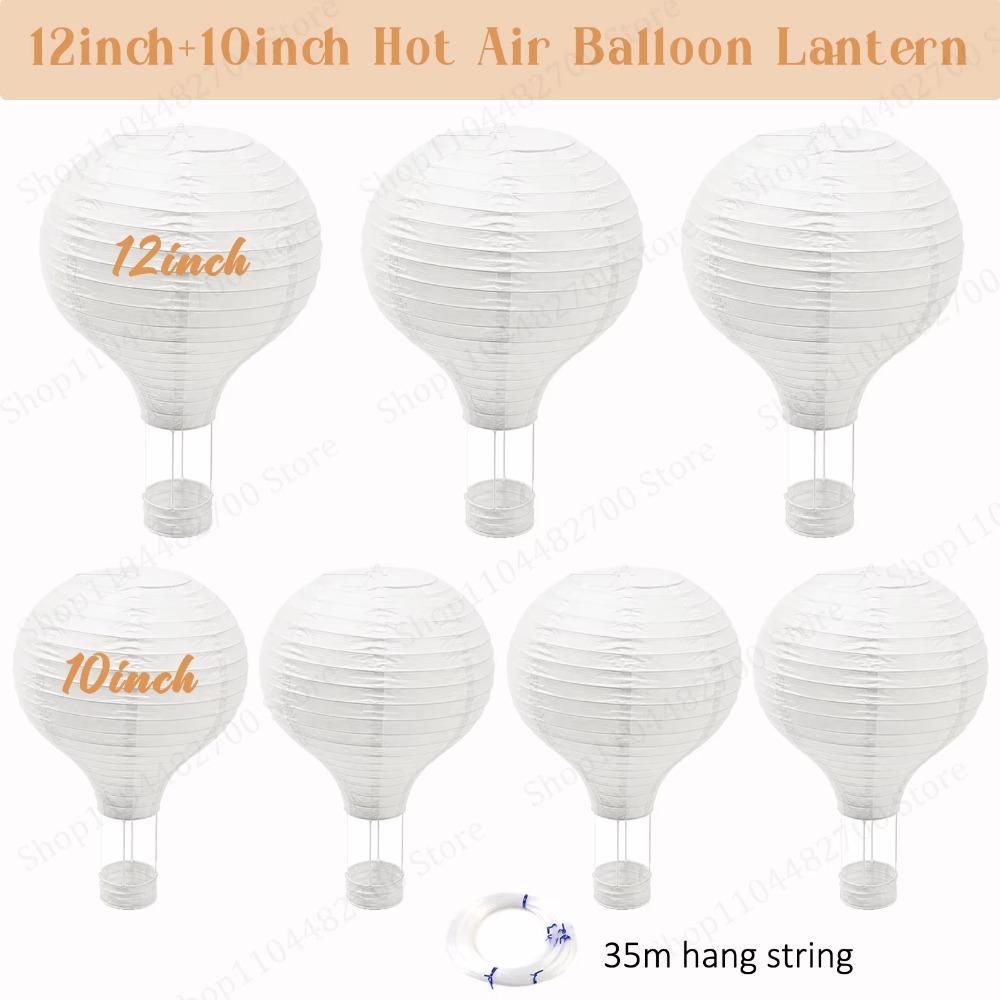 6-48Pcs Hanging Hot Air Balloon Paper Lanterns DIY Party Decorations 8-16inch White Paper Lantern for Wedding Baby Shower Party