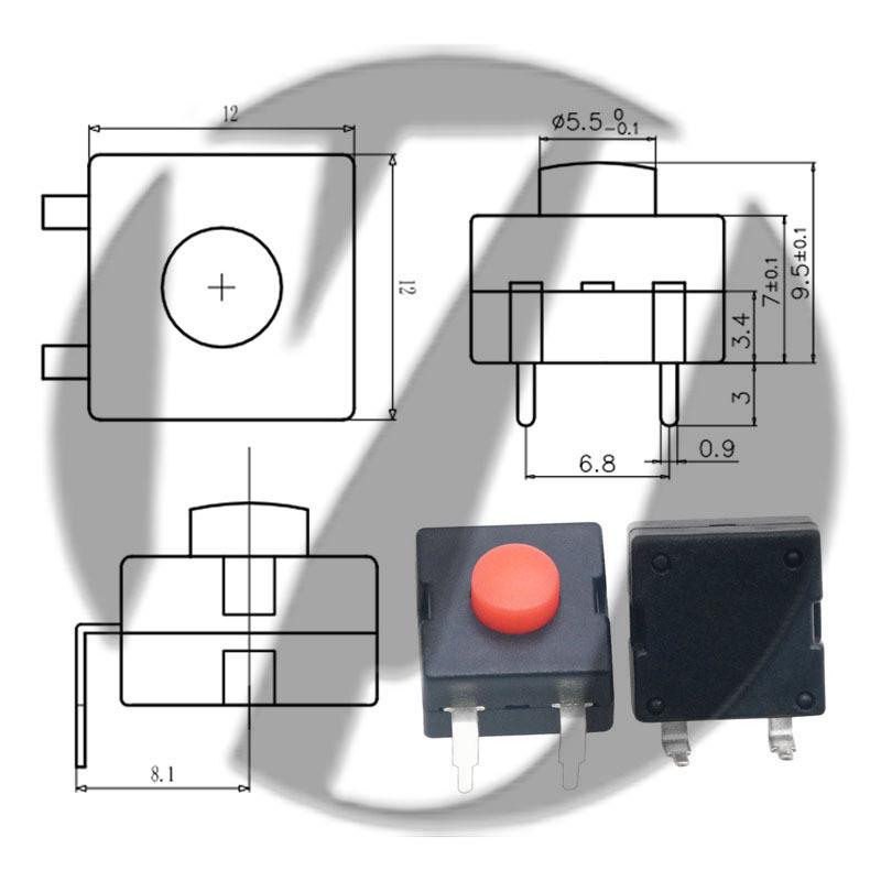 12x12 LED Flashlight Desk Lamp with Self-Locking Power Switch
