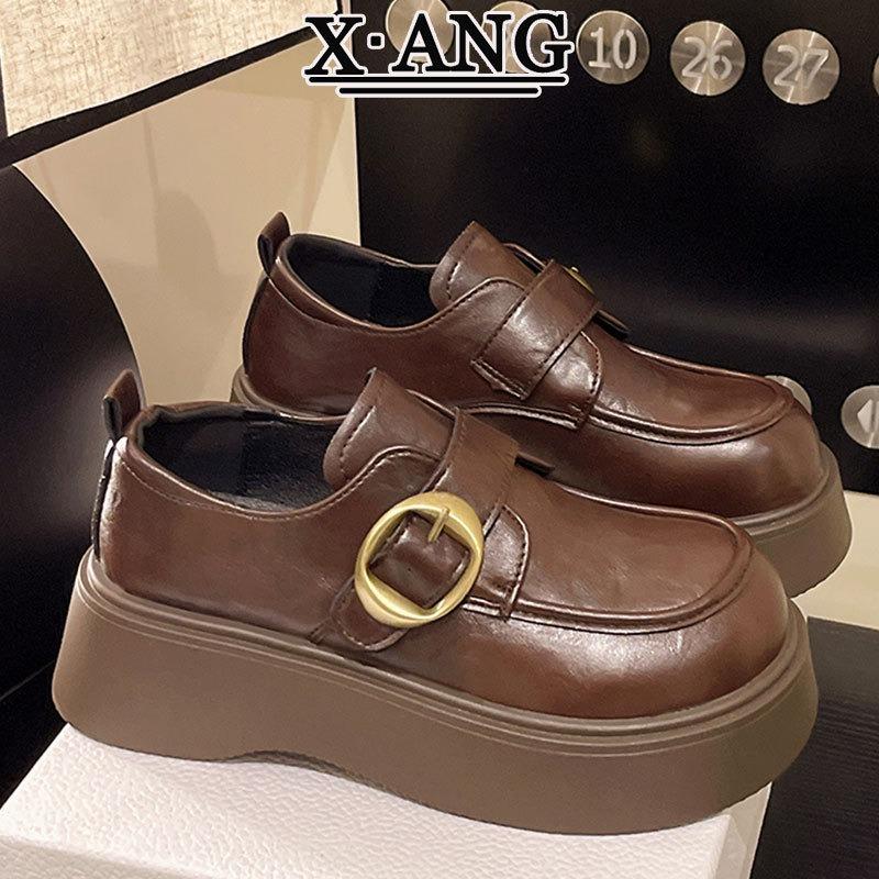 Leather muffin platform women's shoes small leather shoes autumn new Mary Jane shoes single shoes