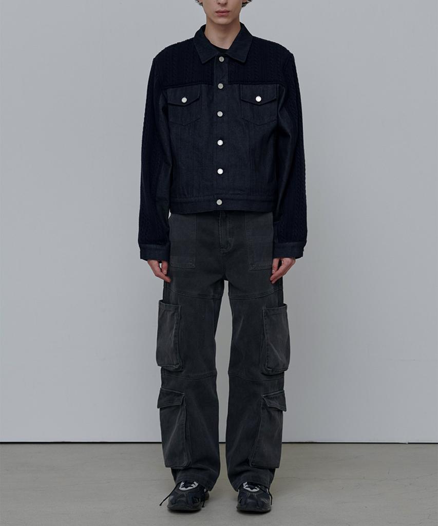 Aenitaimlolig Camellia Big Cargo Pants-Charcoal
