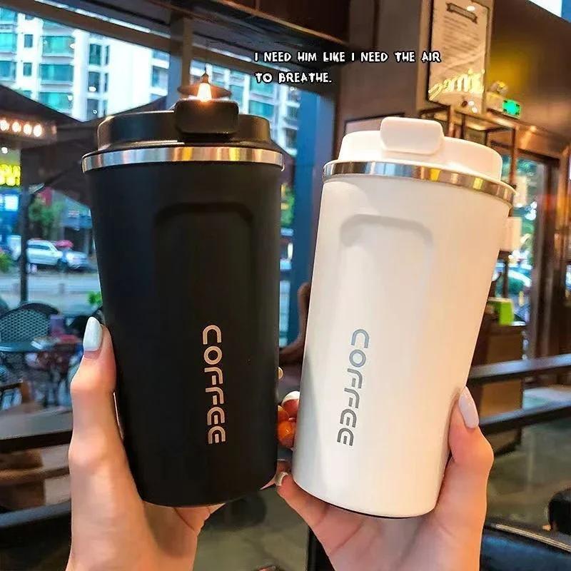 Smart Coffee Tumbler 510ml Stainless Steel Thermos Cup with Portable Rope Intelligent Temperature Display Travel Mug