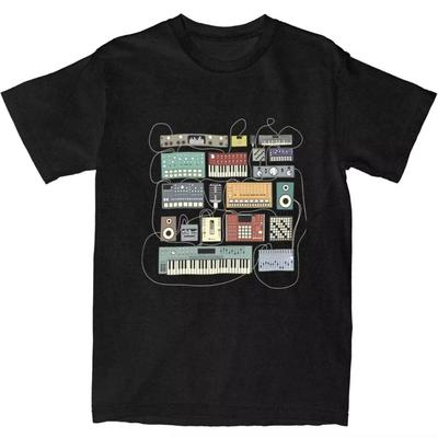 Musician Synthesizer Drum Machine Dj Apparel Shirt Men Women 808 909 606 303 Electronic Music Novelty  Summer Tees