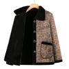 Middle-aged and old new velvet winter thickened padded jacket lapel padded jacket Middle-aged and elderly mothers warm padded jacket