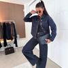 Casual Blue Washed Denim Women's Jacket, Style 89234 (Europe & America)