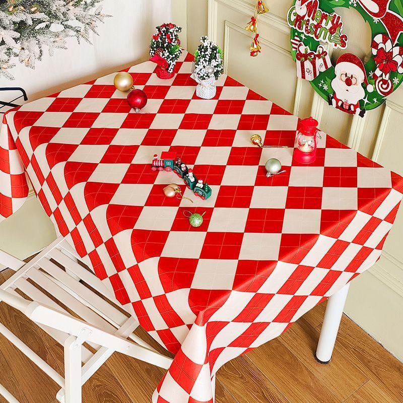 Festive Red Plaid Tablecloth for Christmas, New Year, & Weddings