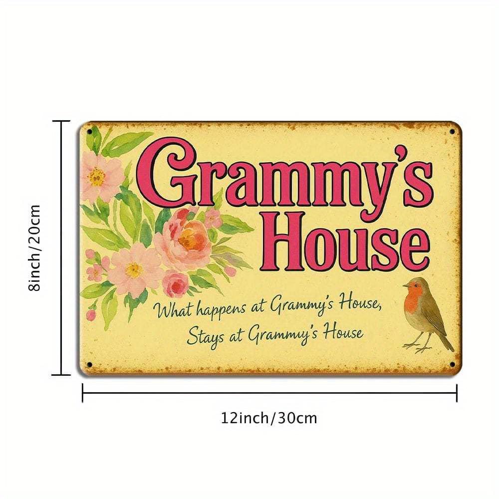 1pc Grandma-Themed 8x12 Inch Aluminum Sign - Grammy House Vintage Wall Art for Home Living Room Decor