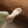 Krazing Pot Mikrofaser Mode Dicke Mittlere Absätze Peep Toe Schuhe Europäisches Design Sommer Größe 43 Größe 42 Plateau Damen Sandalen