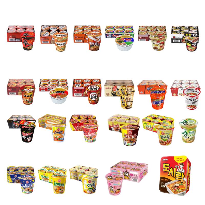 Korean Cup Ramen 6 Pack Set | Nongshim Ottogi Samyang Paldo | Small Cup Instant Noodles