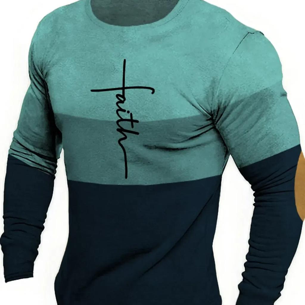 Men's Fashion Designer Casual Men's Cross Line 3D Printed T-Shirt Retro Set Simple Modern Street Run Fitness Sports Long Sleeve