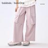 Balabala Girls' Summer Cargo Style Straight-Leg Quick-Dry Pants