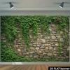 2D Plane Retro Stone Wall Climbing Vine Background Fabric Extremely Realistic