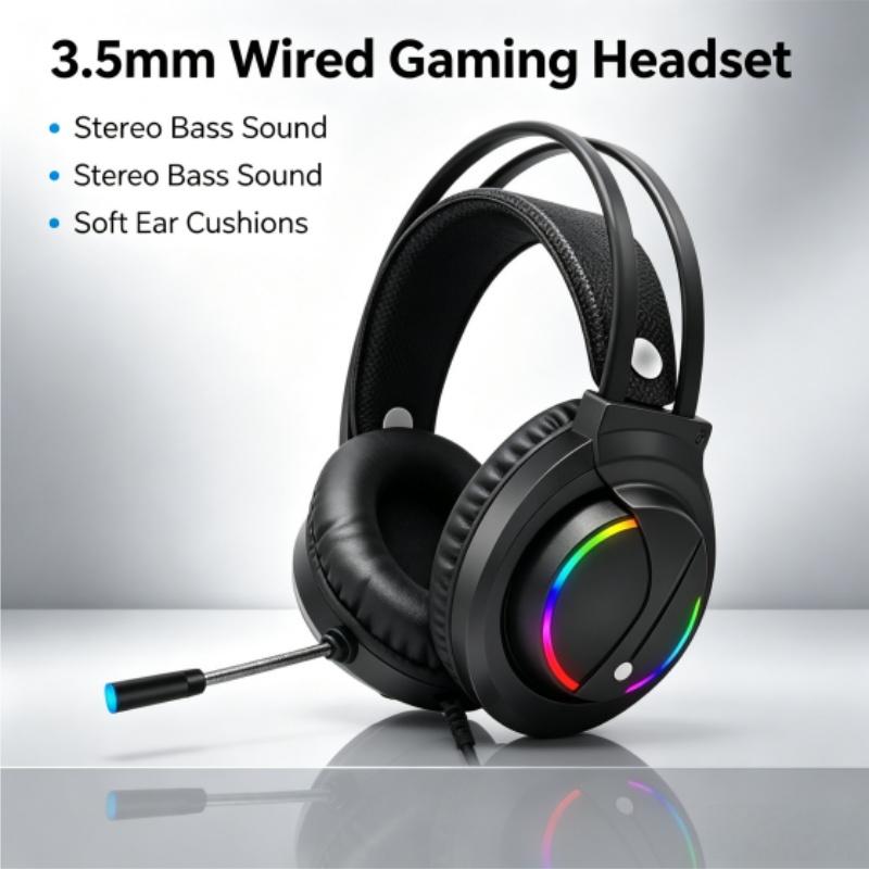Xiaomi K1 RGB Over-Ear Gaming Headset Single USB 7.1/3.5 Interface for Desktop Computer Ideal for PUBG And Internet Cafes