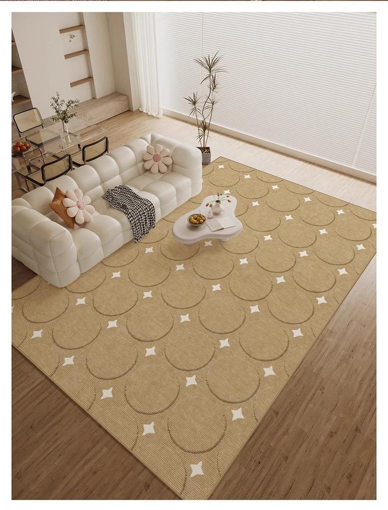 French Stain-Resistant Living Room Carpet: Large, Non-Slip, Water-Absorbent, Easy-Care Sofa Mat