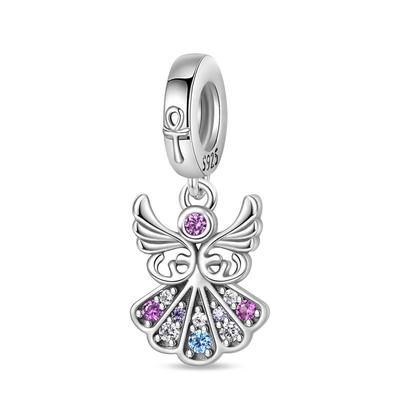 Amuletos Originales de Cobre Colgante de Alas de Ángel Guardián de Lujo Cuentas para Pulsera Diy para Hacer Regalo Delicado para Mujer