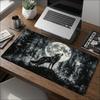 Howling Wolf Under Full Moon Large Desk Mouse Pad Non Slip Rubber Keyboard Mat Desktop Decor For Office Laptop Gaming Setup