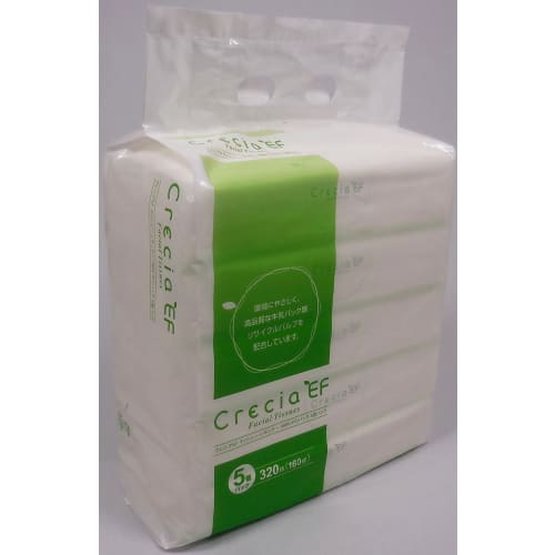 

Crecia EF Tissue, Regular, Poly Pack, 320 Sheets (160 Pairs), 5 Boxes (Commercial Use)
