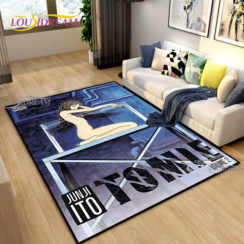 Junji-Ito fear Carpet for Living Room Bedroom Rug Kitchen Kid Door Unslip Floor Mat Birthday gift photography props Alfombra Rug