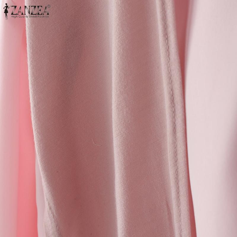 ZANZEA Women Patchwork Turn Down Collar Casual Long Sleeve Blouse