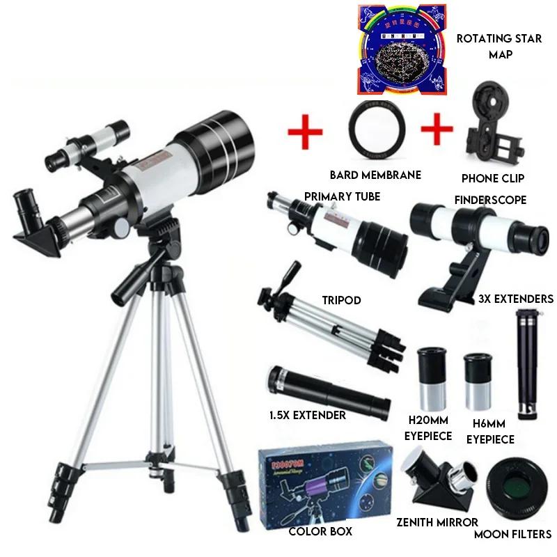150 Times Professional Astronomical Telescope High-Power Portable Tripod Night Vision Deep Space Star View Moon Universe