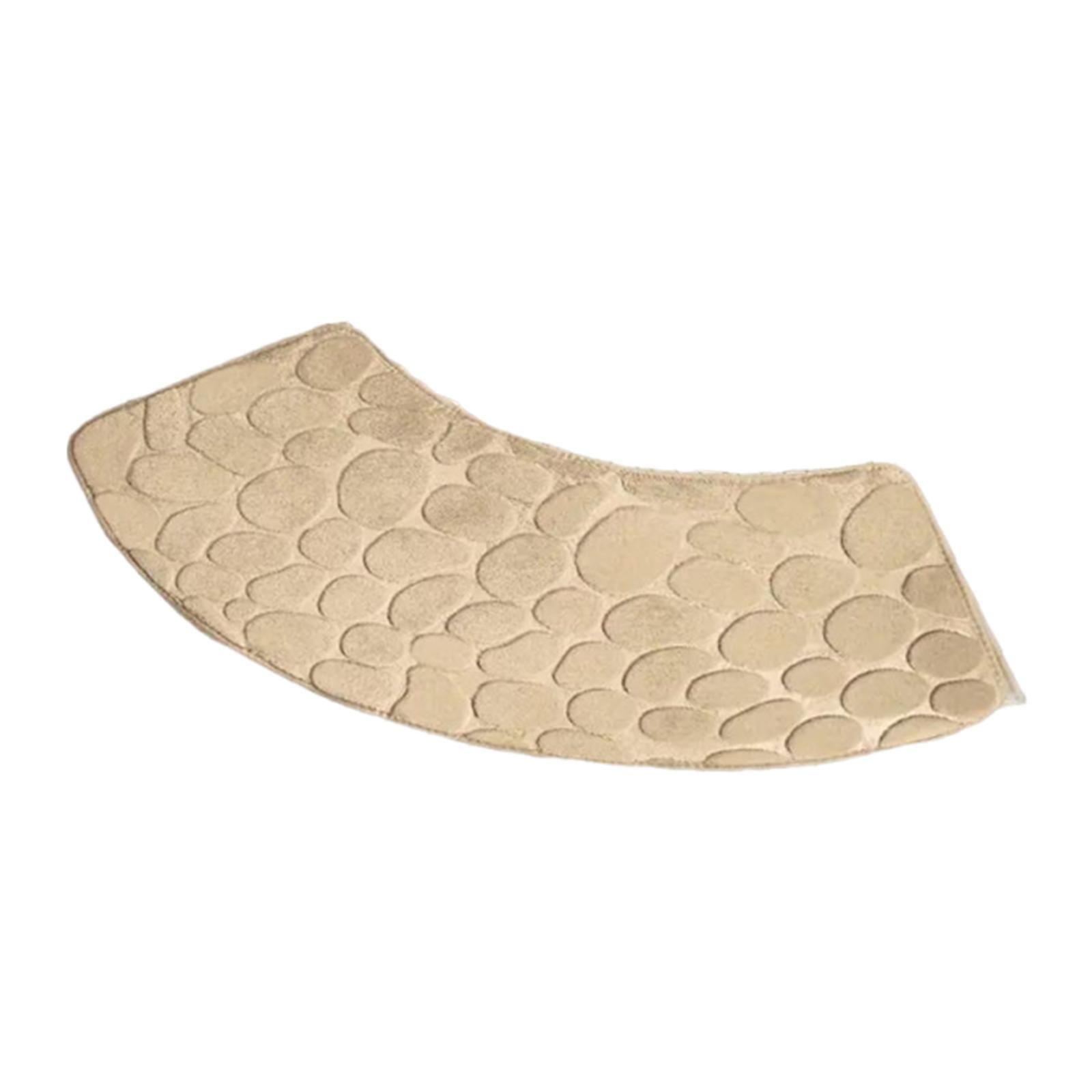 Curved Shower Mat Water Absorbent Versatile Anti Slip Comfortable Creative Decor for Home