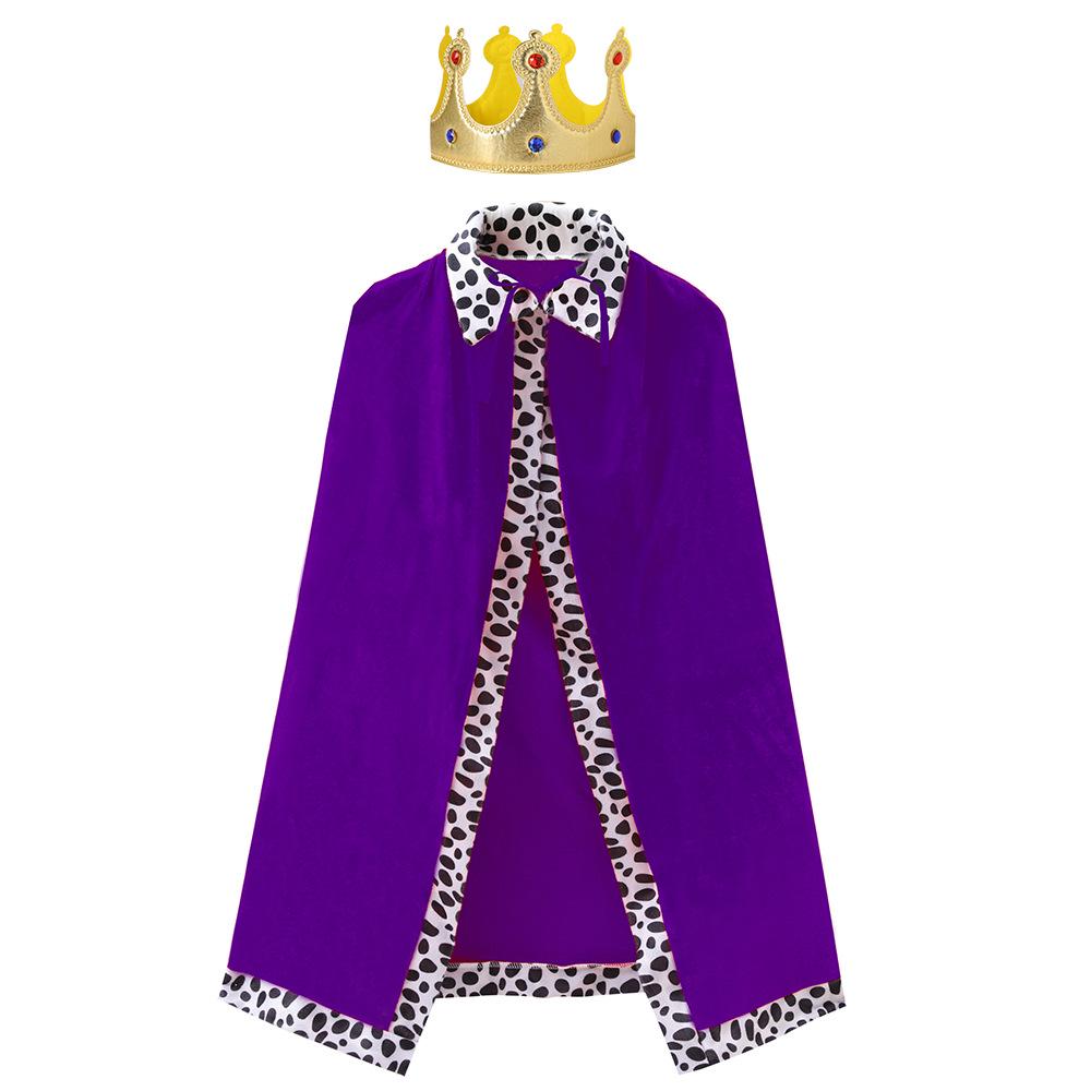 Halloween King & Prince Cape Set: Parent-Child Cloak, Crown & Scepter for Parties & Performances