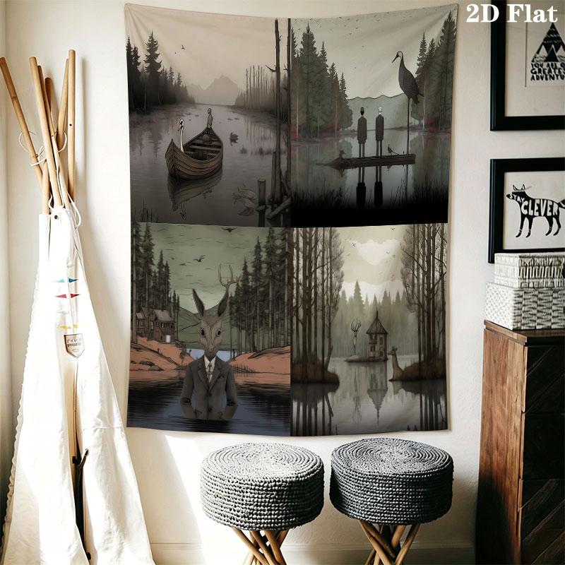 Rusty Lake Card Wall Hanging Printed Fabric Blanket Decorative Tapestries for Bedroom Living Room Home Decor