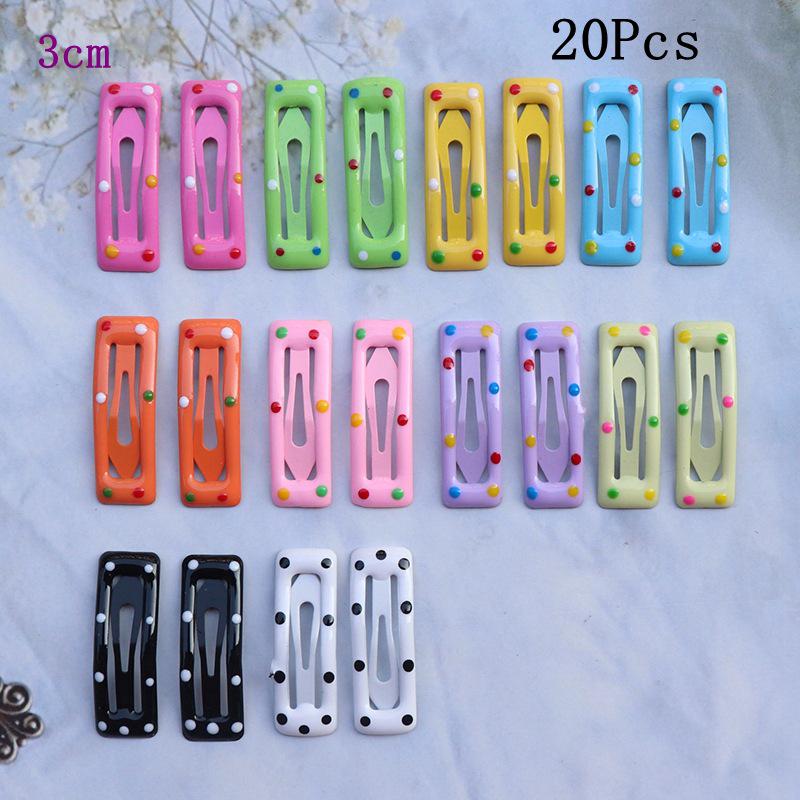 20 Colorful Polka Dot Hair Clips for Girls & Babies - Small BB Clips & Hairpins