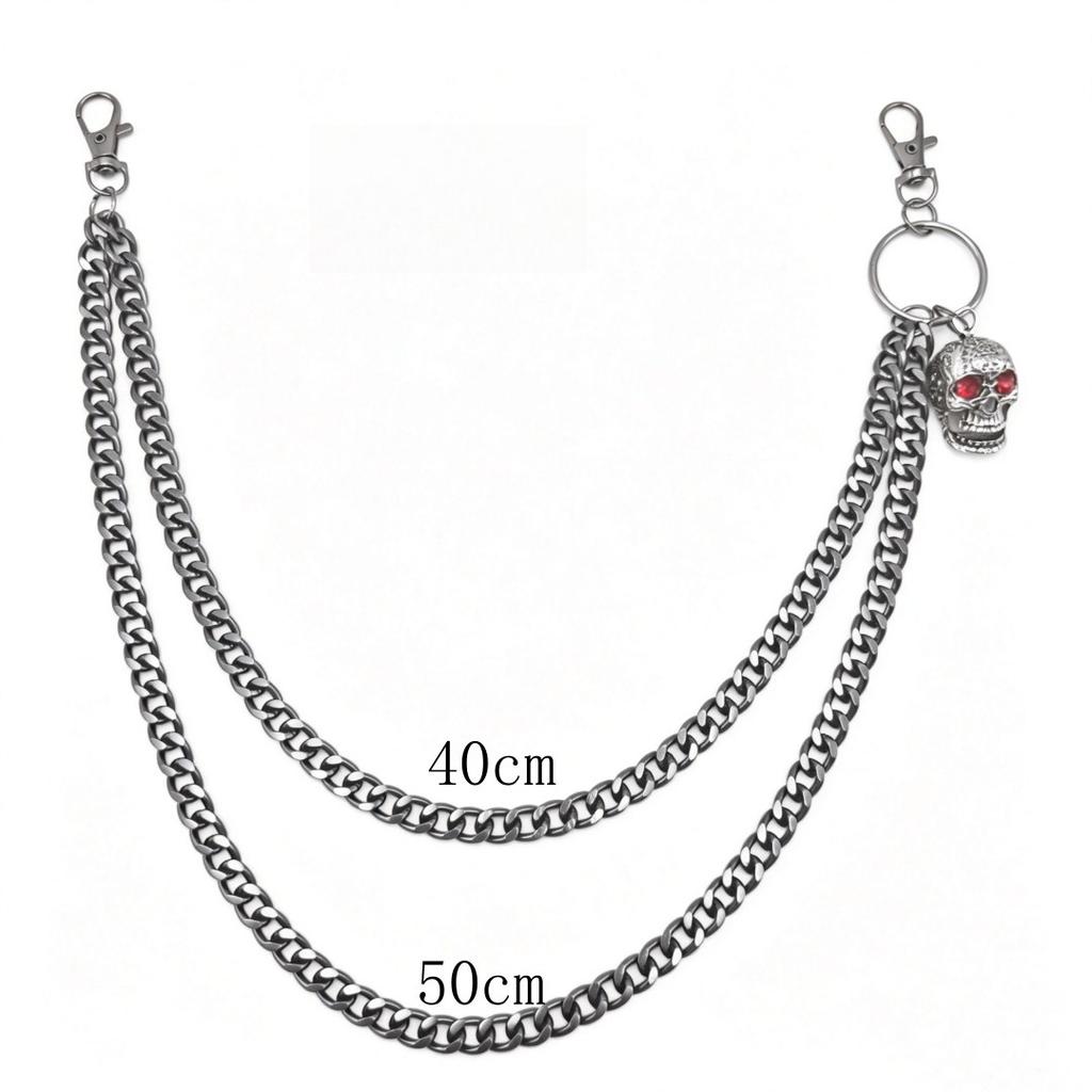 European and American Jewelry Skull Trouser Chain High-end Hip-hop Chain Punk Waist Chain Pendant Trouser Chain