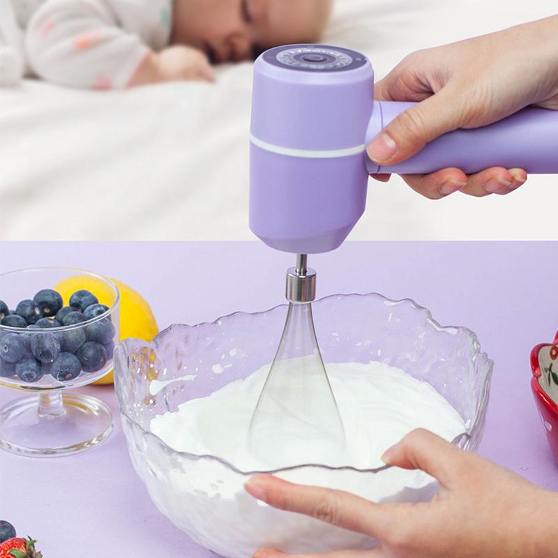 Electric Egg Beater Rechargeable Home Handheld Small Wireless Egg Beater Baking Cream Electric Whip Blender Hand Mixer For Cakes