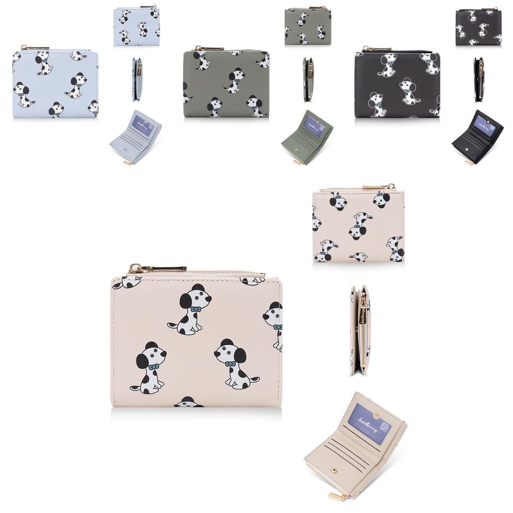 Dog Print Wallet For Women With Rfid Blocking And Zipper Pocket For Daily Use