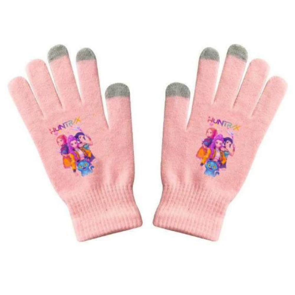 KPop Demon Hunters Gloves for Women Men, Anime Cartoon Print Touchscreen Winter Warm Gloves, Unisex Novelty Gifts