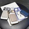 KEYSION Magnetic PU Card Holder Bag Phone Case for MagSafe for iPhone 17 Pro Max 17 Air Transparent TPU+PC Shockproof Back Cover